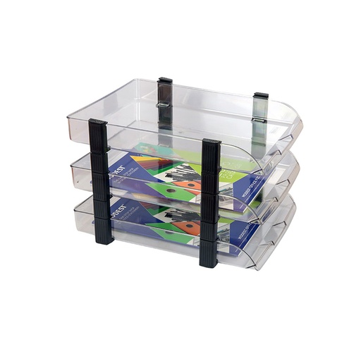 MODEST MS-1758 3-TIER LETTER TRAY TRANSPARENT, CLEAR