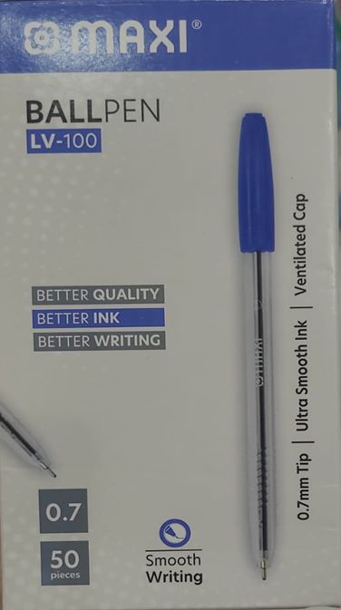 Maxi LV-100 Ballpoint pens. 0.7mm Blue ( Pack of 50)