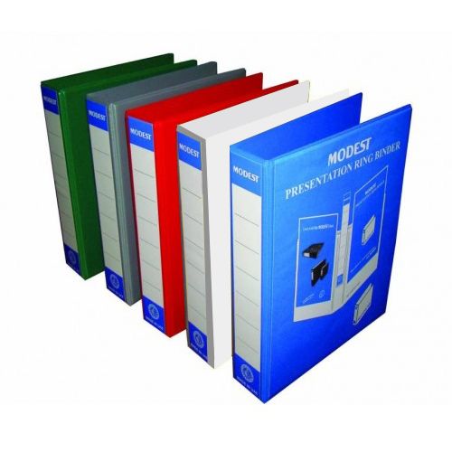 Modest 2-Ring Presentation Binder - 2 Inch (50mm), A4, White (Pack of 5)
