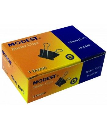 Modest Binder Clip, 19mm (12pcs) Box of  12