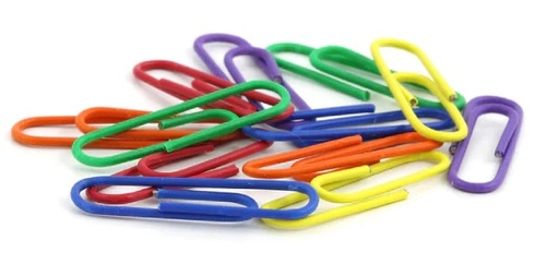 Modest Colored Paper Clips, Assorted Colors, 33mm, 100clips