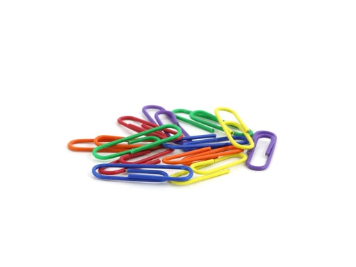 Modest Colored Paper Clips, Assorted Colors, 33mm, 100clips ( Box of 10)