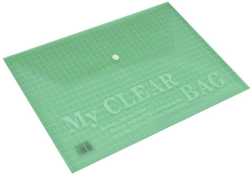 Modest MyClear Bag , A4 , Green ( Pack of 12)