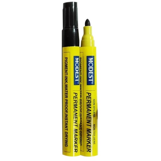 Modest Permanent Marker , Bullet Tip , Black ( Pack of  12)