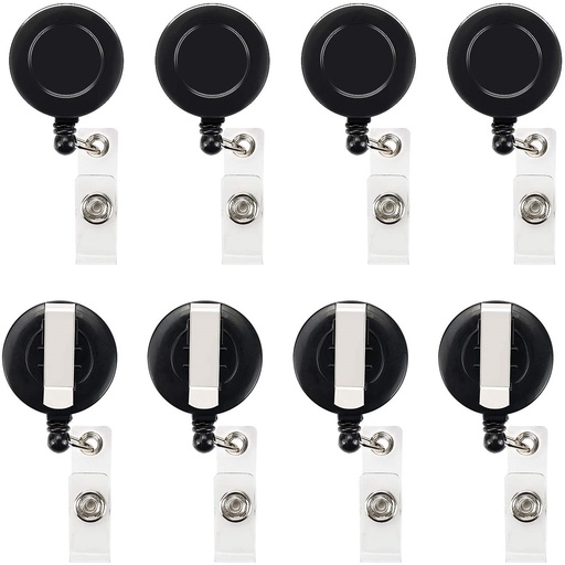 Modest Retractable Clip for ID- Black (Pack 50)