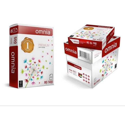 OMNIA Premium Photocopy Paper - A4, 80GSM, 5 Ream / Box