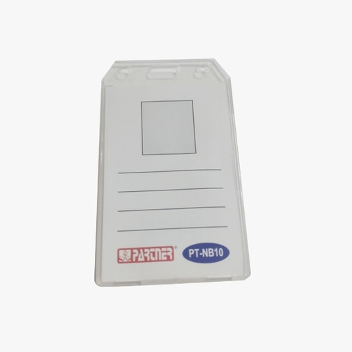 PARTNER PT NB10 ID CARD HOLDER , Clear , Plastic ,85 X 55 mm ( Pack of  50), Vertical with Clip