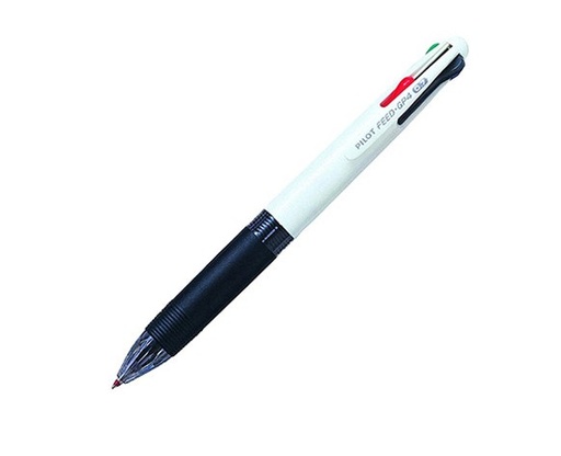 PILOT FEED GP4, 4-COLOR RETRACTABLE BALLPOINT PEN, 0.7MM, ASSORTED COLORS (Pack of 6)