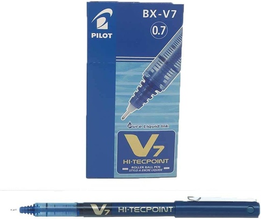 PILOT BXGPN-V7 Hi-Tecpoint V7 Grip - Liquid Ink Rollerball pen - Blue , 0.7mm (Pack of 12)