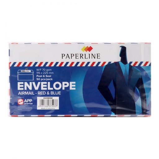 Paperline Airmail Envelope - 115 x 225 mm , Peal & Seal, (Pack of 50)