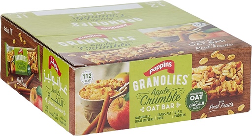 Poppins Granolies Apple Crumble Oat Bar 30g