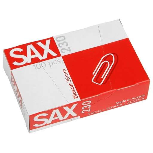 SAX 230 Paper Clips - 26mm, 100 Clips