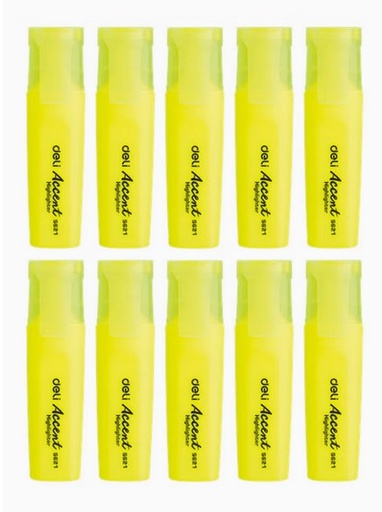 DELI ES621 HIGHLIGHTER YELLOW (Pack of 10)