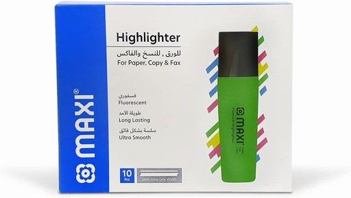 MAXI HIGHLIGHTER GREEN (Pack of 10)