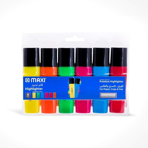 Maxi Highlighter - Assorted ( Pack of 6)