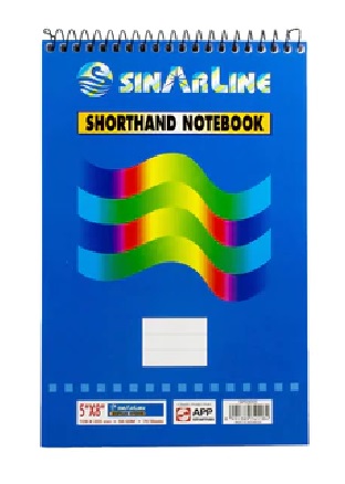 SINARLINE Shorthand Pad Spiral Notebook , 5" x 8" (128mmx203mm), 70 sheets ( Pack of 12)