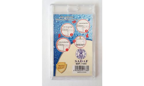 Sadaf SDF-738V Water Proof ID Card Holder - Vertical, 85 x 55mm, Clear ( Pack of 25)