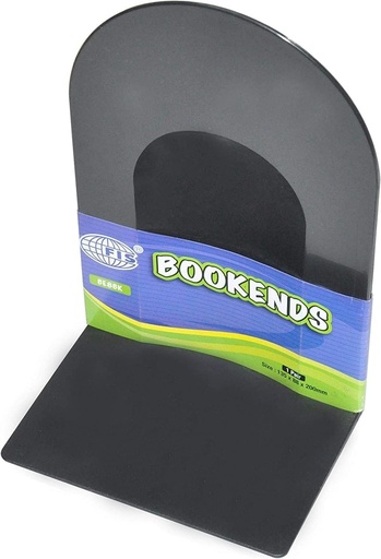 FIS FSBE8BK Bookends , 1 Pair , (8 inch) size 135 x 88 x 200mm Black (2pcs)