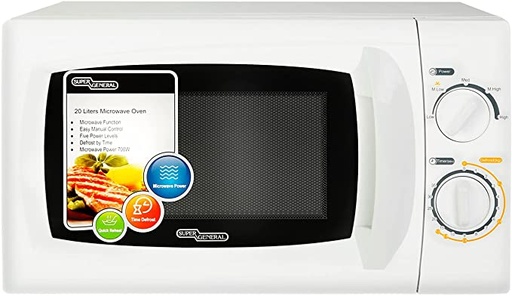 Super General  SGMM921 Microwave Oven 20L ,  White