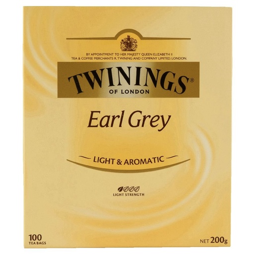 TWININGS EARL GREY 100 TEA BAGS