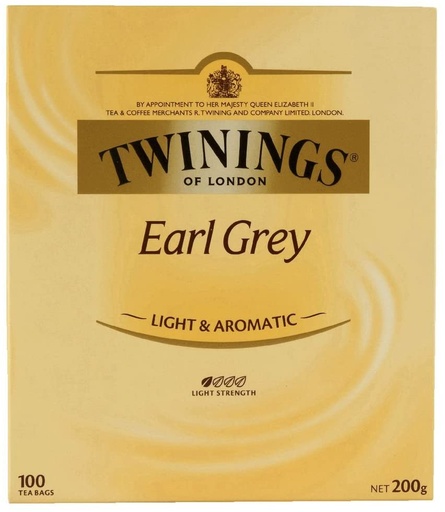 TWININGS EARL GREY 100 TEA BAGS (PACK OF 4)