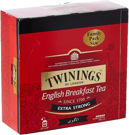 TWININGS ENGLISH BREAKFAST EXTRA STRONG 100 TEA BAGS