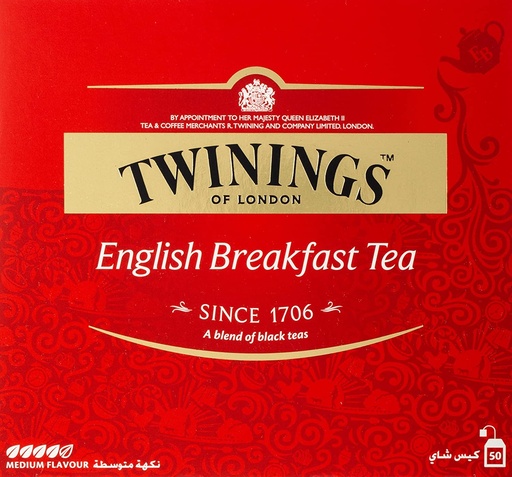 TWININGS ENGLISH BREAKFAST TEA BAG 50s