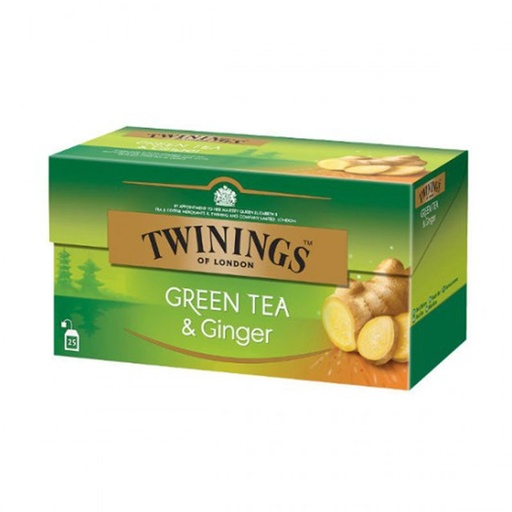 TWININGS GREEN GINGER TEA  25 TEA BAGS (PACK OF 12)