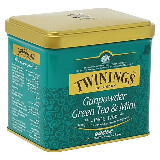TWININGS GREEN GUN POWDER GREEN MINT TIN 200 GM (PACK OF 6)
