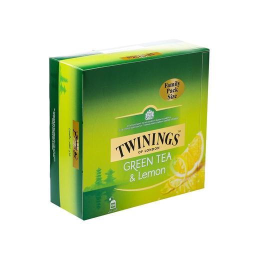 TWININGS GREEN TEA  & LEMON 100 TEA BAGS (PACK OF 4)
