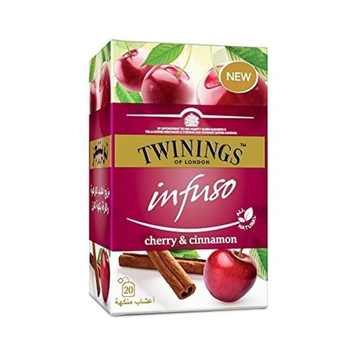 TWININGS INFUSO CHERRY CINNAMON 20 TEA BAGS (PACK OF 6)