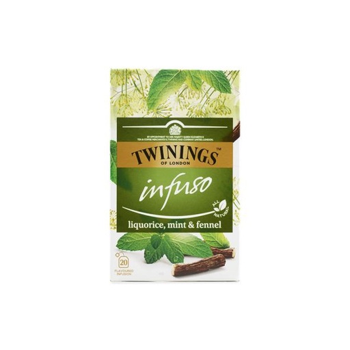 TWININGS INFUSO FENNEL, LIQUORICE & MINT 20 TEA BAGS (PACK OF 6)
