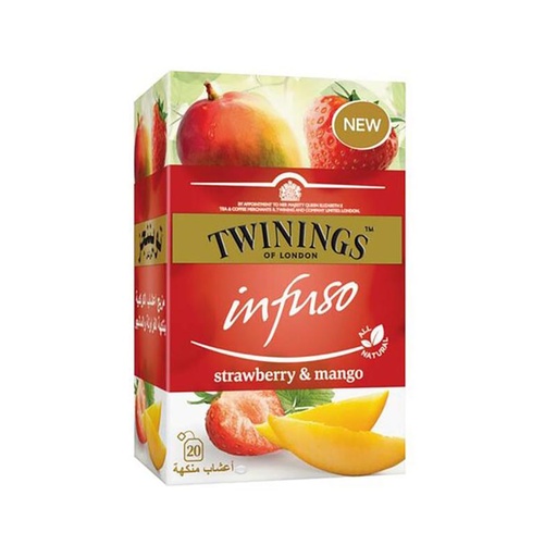 TWININGS INFUSO STRAWBERRY MANGO 20 TEA BAGS (PACK OF 6)