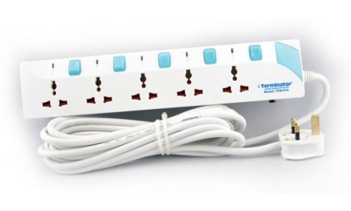 Terminator TPB 15A-3M Universal Power Extension Socket ; 5-way , 3meters