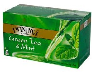 Twinings Green Tea and Mint, 25 Sachets (Case of 12)