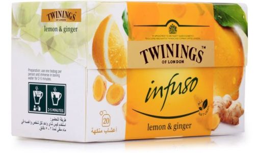 Twinings Infuso Lemon & Ginger Tea, 20 Bags (Pack of  2)