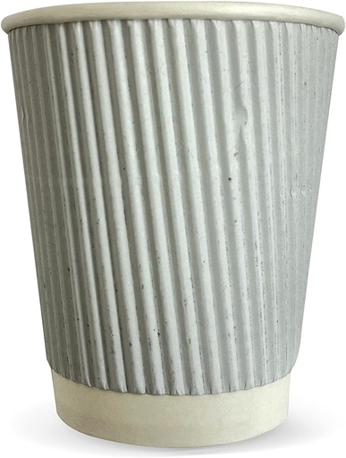 Hotpack PCRW8500W White Ripple Paper Cups 8oz (500 Pieces)