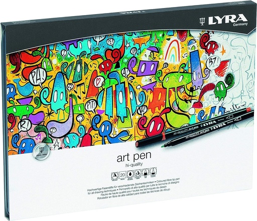 LYRA Fun Colour Fiber Tipped Pens (Pack of 20)