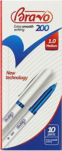 BRAVO 200 Ballpoint Pen , Blue ( Pack of 10) 1.0mm