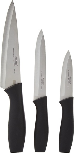 Prestige 3-Piece Knife Starter Set Stainless Steel, Black