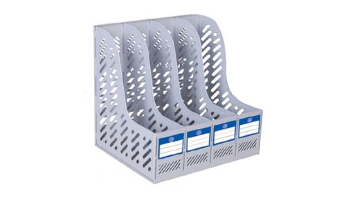 FIS FSOTUS-2042 Magazine Holder - 4 Racks, Grey