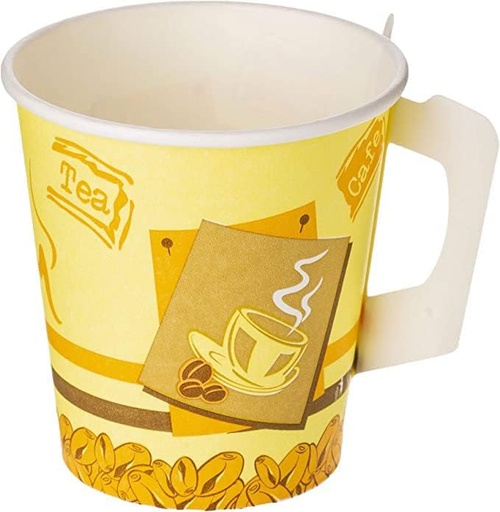 SS Pack Paper Cups - 7oz with Handle, Printed , 50 Cups (Case of 20)
