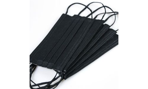 Disposable 3-Layer Face Mask, Black (Pack of 50)