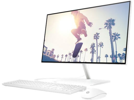 HP All-in-One 24-CB1013NH Bundle All-in-One PC (6M805EA)  i7-1255U-4.7GHz, 8GB, 512GB SSD , Windows 10 Pro (pre-installed) WHITE