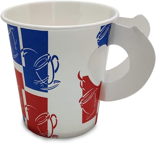 AISH Disposable Paper Cups Printed 7 oz with Handle (1000Pcs)