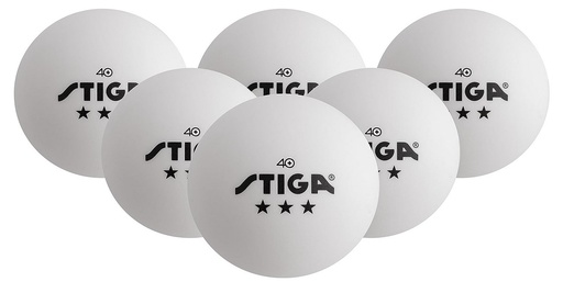 STIGA 3-Star Table Tennis Balls (Pack of 6) White