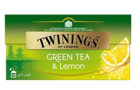 TWININGS GREEN TEA LEMON 25 TEA BAGS