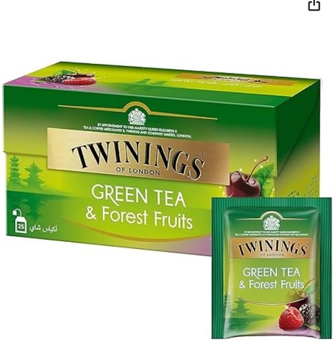 TWININGS GREEN FOREST FRUITS 25 TEA BAGS (PACK OF 12)
