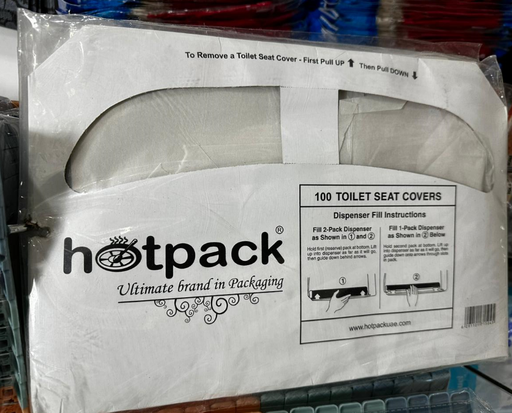 Hotpack Paper Toilet Seat Cover 100 Pieces (Case of 8)