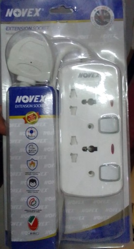 NOVEX 2 Socket Wire Extension W/o USB 3M Cable w/ Switch